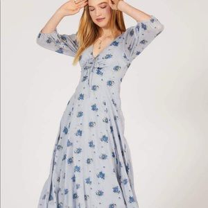 Free People Sea Glass Midi Dress in Blue